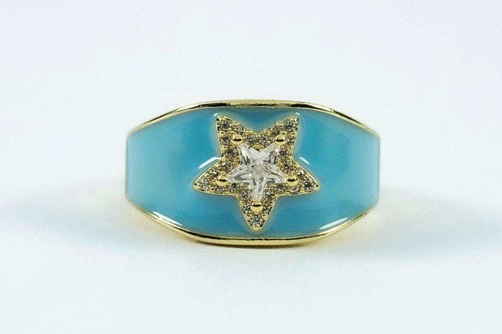 COLOURFUL FUNKY RINGS - Blue image