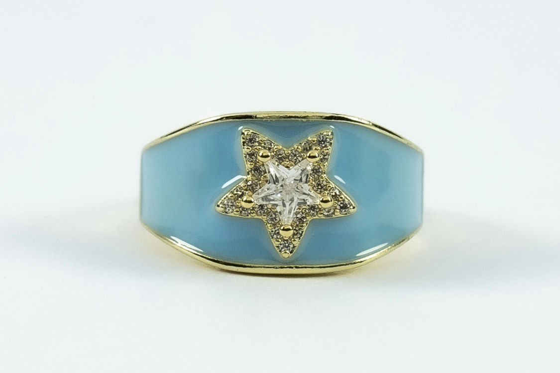 COLOURFUL FUNKY RINGS - Blue image