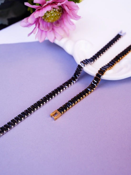 BLACK TENNIS BRACELET