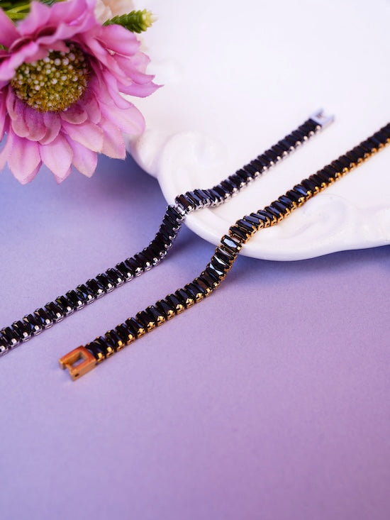 BLACK TENNIS BRACELET