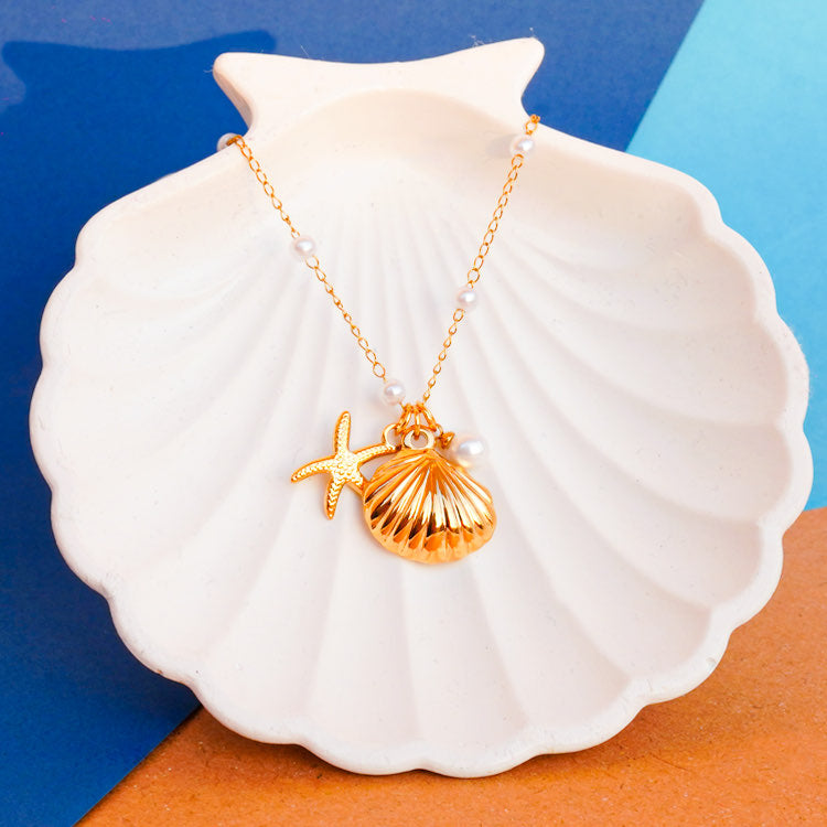 SEASHELL PEARL NECKLACE image 0