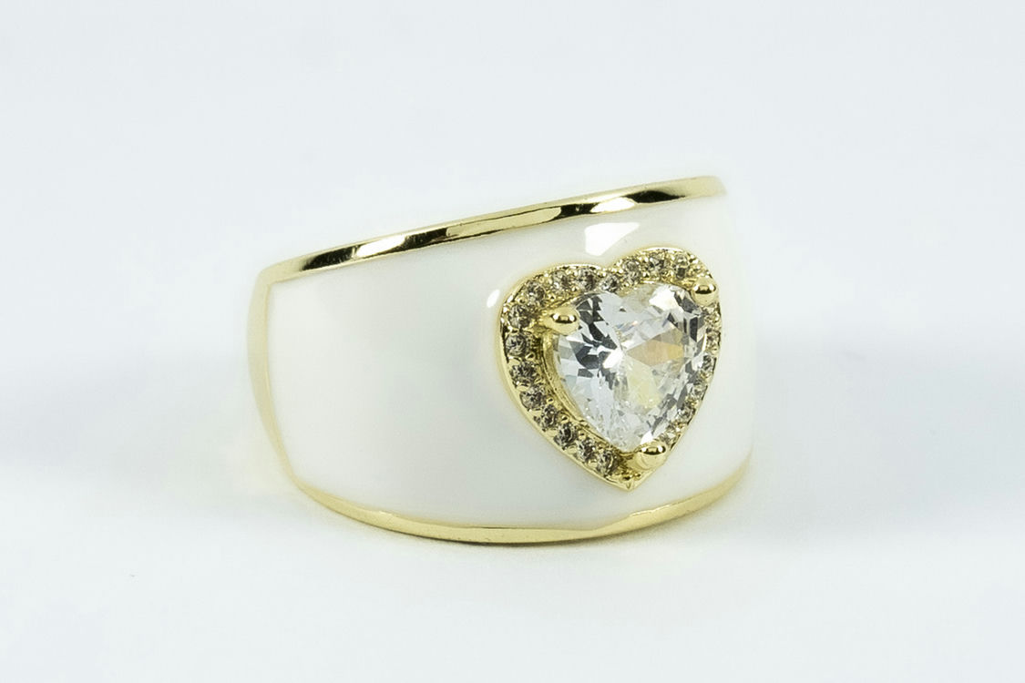 COLOURFUL FUNKY RINGS - White image