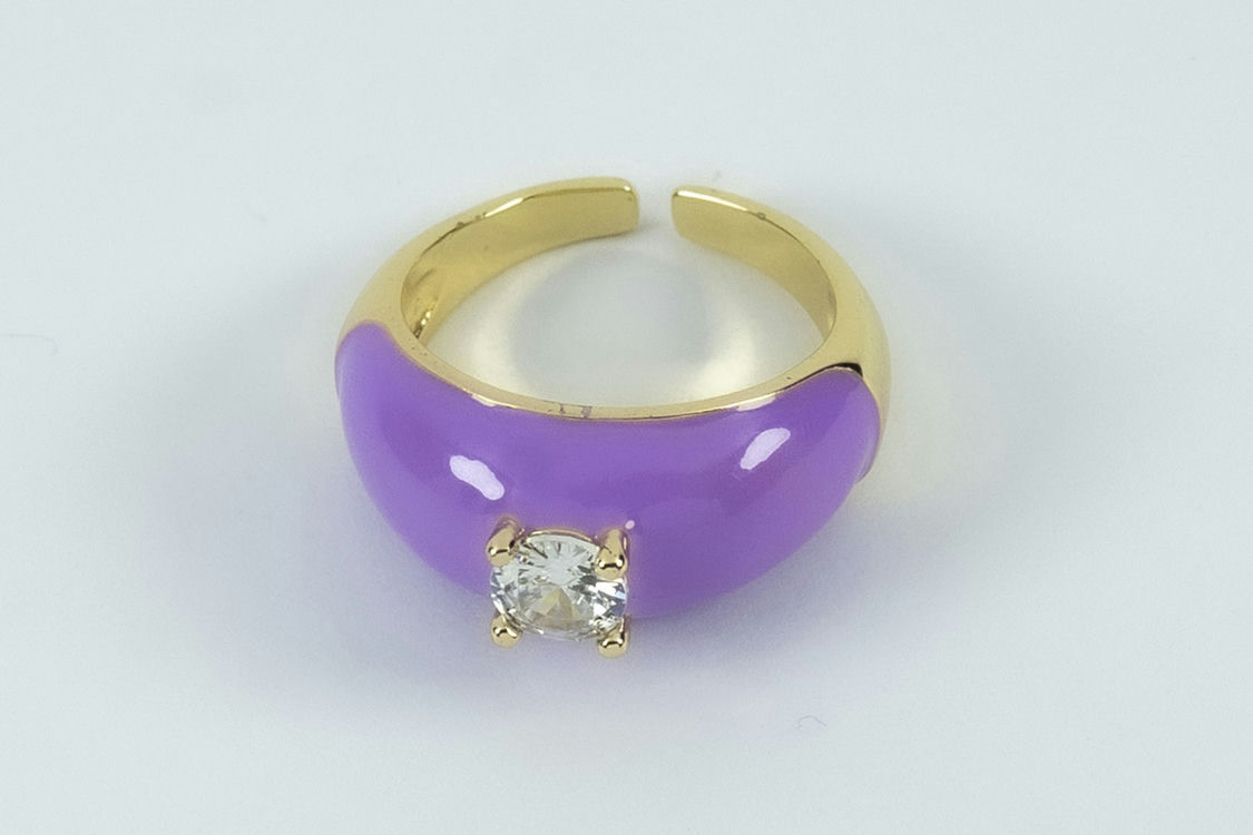 COLOURFUL FUNKY RINGS - Purple image